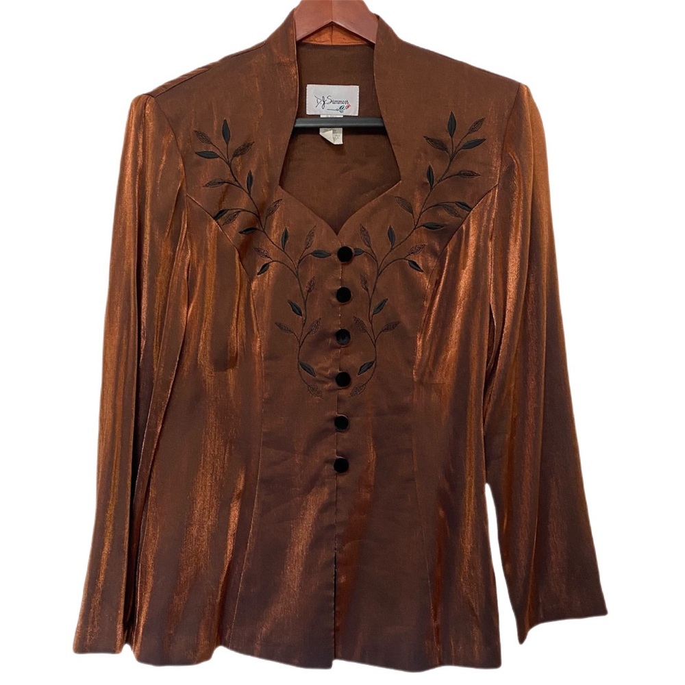 Vintage Iridescent Embroidered Blazer Jacket Women’s D.J. Size 6 NWT Whimsigoth